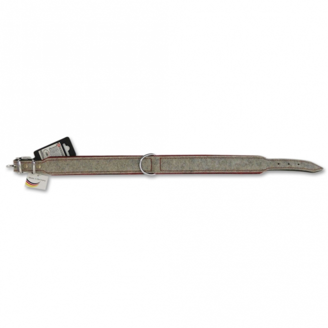 More4Dogs Halsband Rindsleder/Filz - 36-40 cm