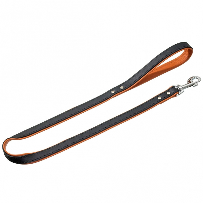 Karlie Rodeo Leine genietet, 16mm 100cm - schwarz/cognac – Bild 3